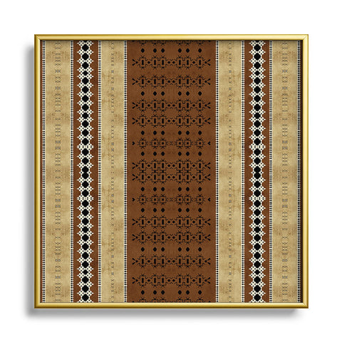 Sheila Wenzel-Ganny Tribal Brown Mud Cloth Metal Square Framed Art Print