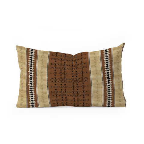 Sheila Wenzel-Ganny Tribal Brown Mud Cloth Oblong Throw Pillow