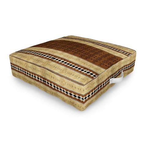 Sheila Wenzel-Ganny Tribal Brown Mud Cloth Outdoor Floor Cushion