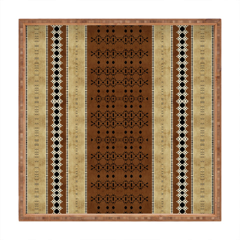 Sheila Wenzel-Ganny Tribal Brown Mud Cloth Square Tray