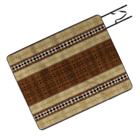 Sheila Wenzel-Ganny Tribal Brown Mud Cloth Picnic Blanket