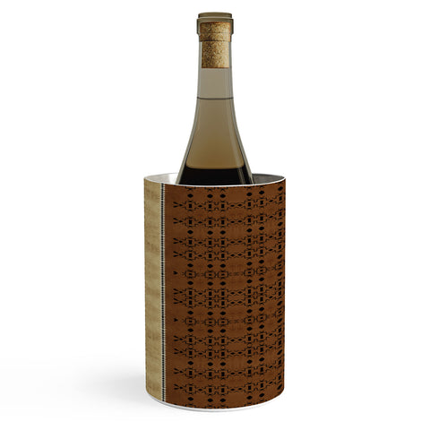 Sheila Wenzel-Ganny Tribal Brown Mud Cloth Wine Chiller