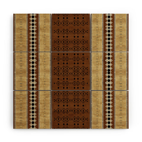 Sheila Wenzel-Ganny Tribal Brown Mud Cloth Wood Wall Mural
