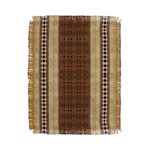 Sheila Wenzel-Ganny Tribal Brown Mud Cloth Throw Blanket