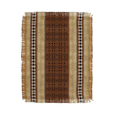 Sheila Wenzel-Ganny Tribal Brown Mud Cloth Throw Blanket