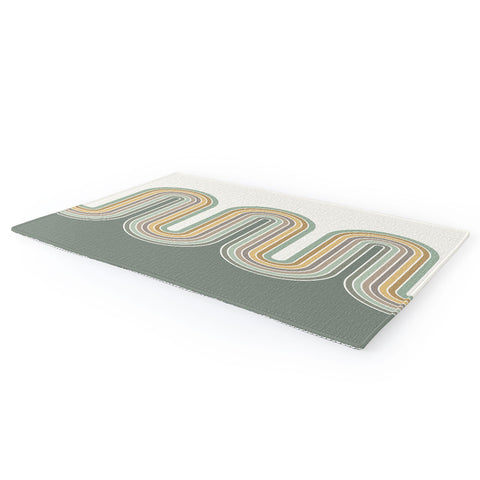 Sheila Wenzel-Ganny Trippy Sage Wave Abstract Area Rug