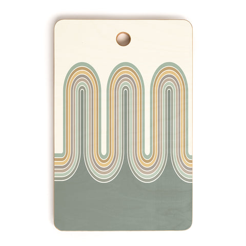 Sheila Wenzel-Ganny Trippy Sage Wave Abstract Cutting Board Rectangle