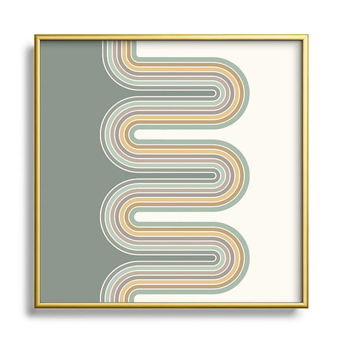 Sheila Wenzel-Ganny Trippy Sage Wave Abstract Metal Square Framed Art Print