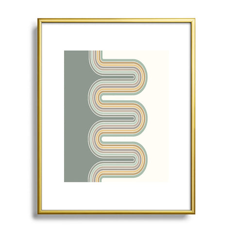 Sheila Wenzel-Ganny Trippy Sage Wave Abstract Metal Framed Art Print