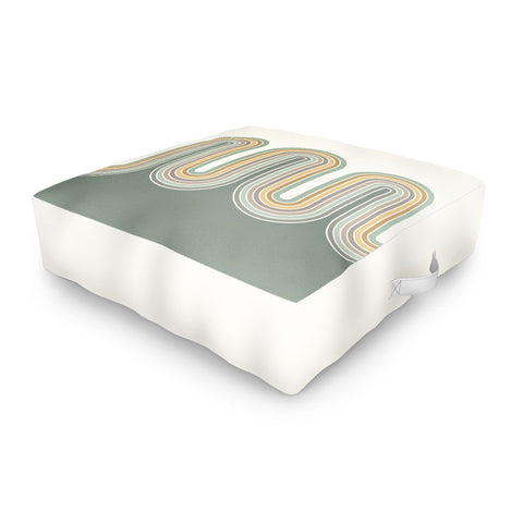 Sheila Wenzel-Ganny Trippy Sage Wave Abstract Outdoor Floor Cushion