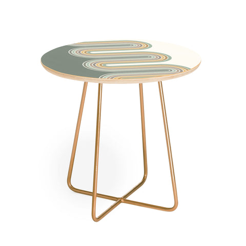 Sheila Wenzel-Ganny Trippy Sage Wave Abstract Round Side Table
