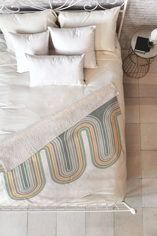 Sheila Wenzel-Ganny Trippy Sage Wave Abstract Fleece Throw Blanket
