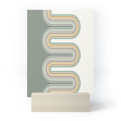Sheila Wenzel-Ganny Trippy Sage Wave Abstract Mini Art Print