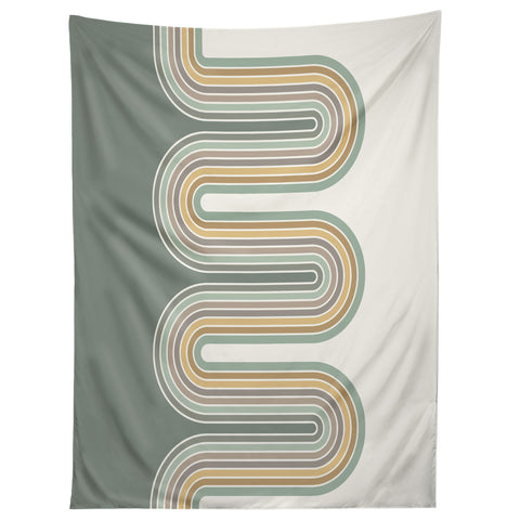 Sheila Wenzel-Ganny Trippy Sage Wave Abstract Tapestry