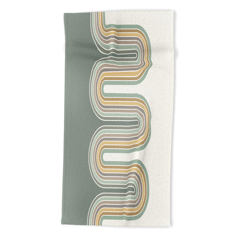 Sheila Wenzel-Ganny Trippy Sage Wave Abstract Beach Towel