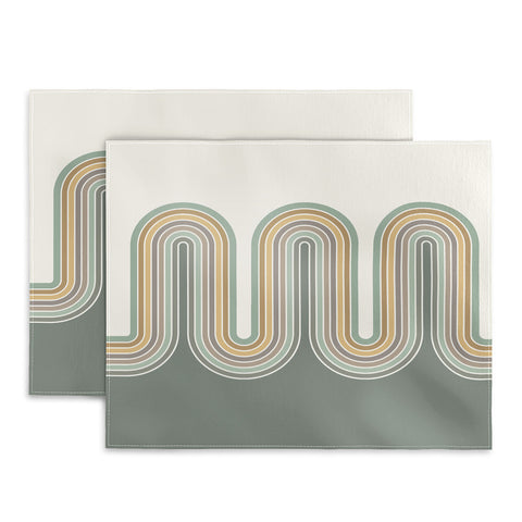 Sheila Wenzel-Ganny Trippy Sage Wave Abstract Placemat
