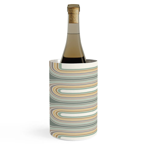 Sheila Wenzel-Ganny Trippy Sage Wave Abstract Wine Chiller