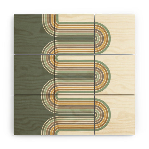 Sheila Wenzel-Ganny Trippy Sage Wave Abstract Wood Wall Mural