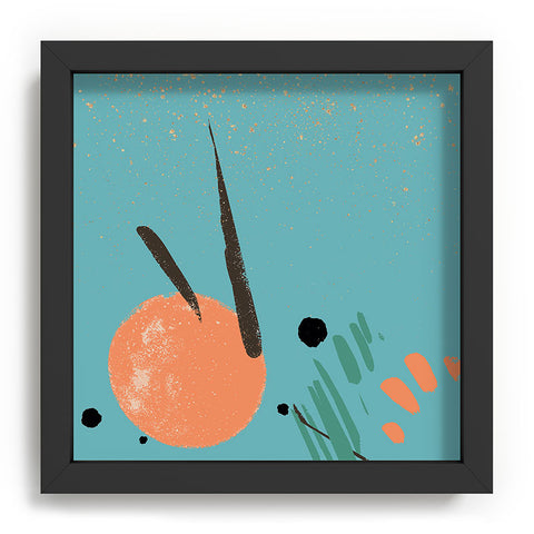 Sheila Wenzel-Ganny Turquoise Citrus Abstract Recessed Framing Square
