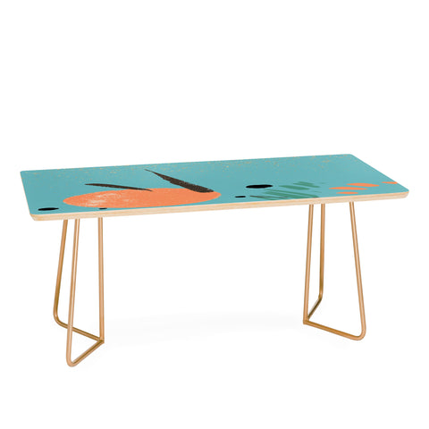Sheila Wenzel-Ganny Turquoise Citrus Abstract Coffee Table