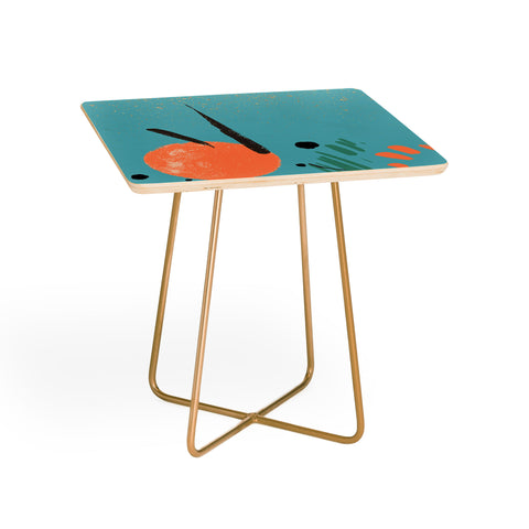 Sheila Wenzel-Ganny Turquoise Citrus Abstract Side Table