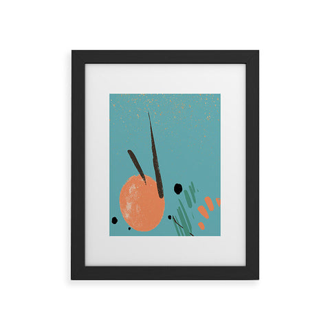 Sheila Wenzel-Ganny Turquoise Citrus Abstract Framed Art Print