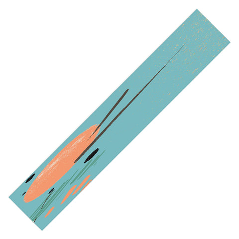 Sheila Wenzel-Ganny Turquoise Citrus Abstract Table Runner
