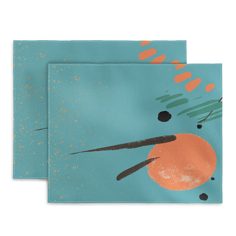 Sheila Wenzel-Ganny Turquoise Citrus Abstract Placemat