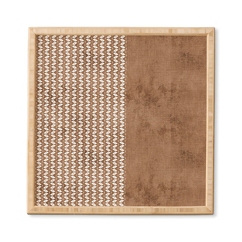 Sheila Wenzel-Ganny Two Toned Tan Texture Framed Wall Art