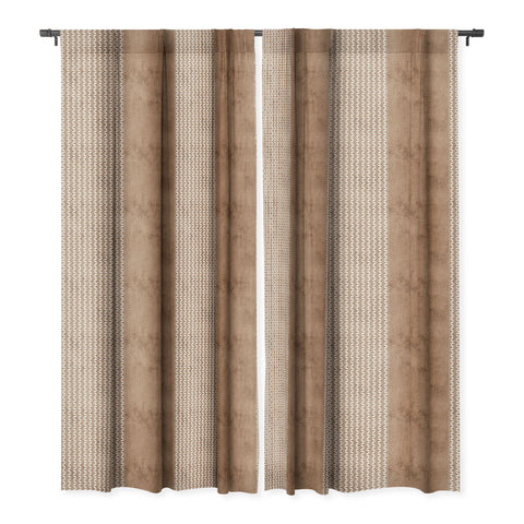 Sheila Wenzel-Ganny Two Toned Tan Texture Blackout Window Curtain