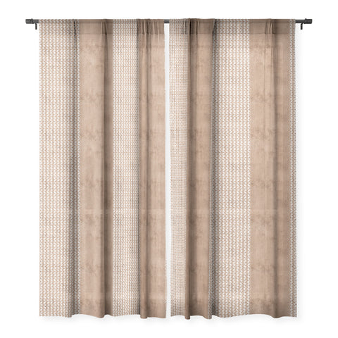 Sheila Wenzel-Ganny Two Toned Tan Texture Sheer Window Curtain