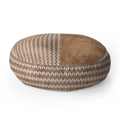 Sheila Wenzel-Ganny Two Toned Tan Texture Floor Pillow Round
