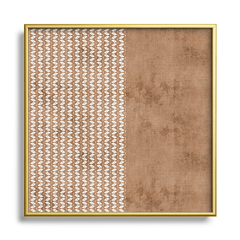 Sheila Wenzel-Ganny Two Toned Tan Texture Square Metal Framed Art Print