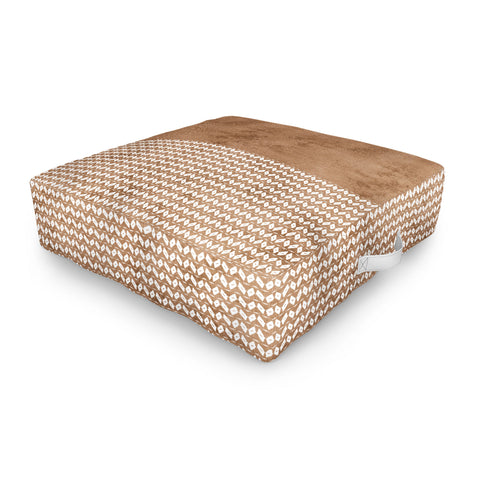 Sheila Wenzel-Ganny Two Toned Tan Texture Outdoor Floor Cushion