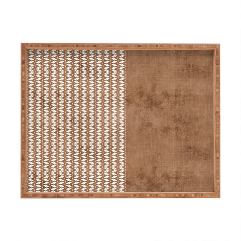 Sheila Wenzel-Ganny Two Toned Tan Texture Rectangular Tray