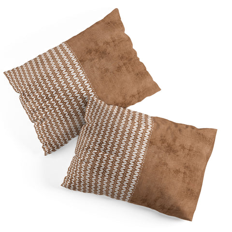 Sheila Wenzel-Ganny Two Toned Tan Texture Pillow Shams
