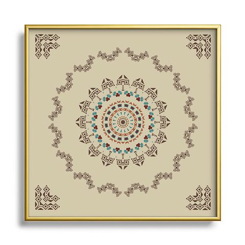 Sheila Wenzel-Ganny Western Mandala Metal Square Framed Art Print