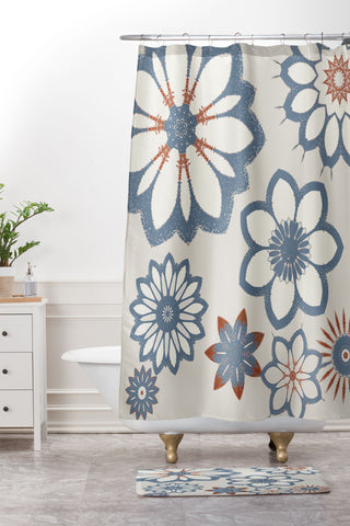 Sheila Wenzel-Ganny Whimsical Floral Shower Curtain And Mat