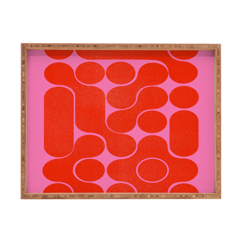 Showmemars Abstract midcentury shapes no 6 Rectangular Tray
