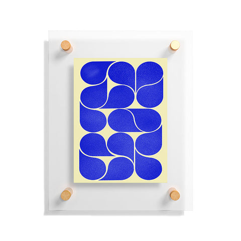 Showmemars Blue midcentury shapes no8 Floating Acrylic Print