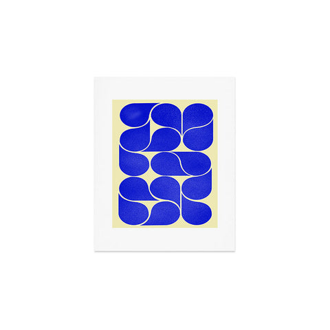 Showmemars Blue midcentury shapes no8 Art Print