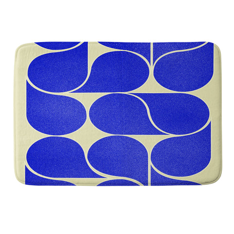 Showmemars Blue midcentury shapes no8 Memory Foam Bath Mat