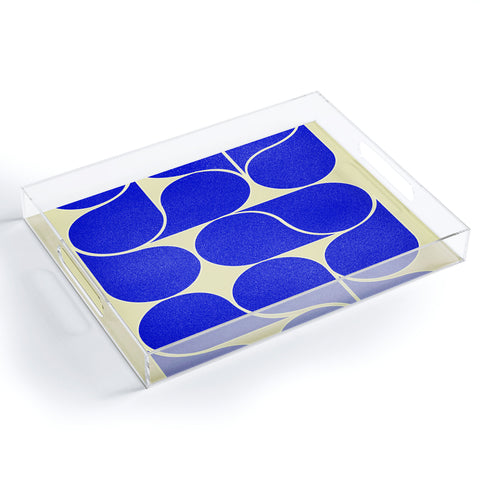 Showmemars Blue midcentury shapes no8 Acrylic Tray