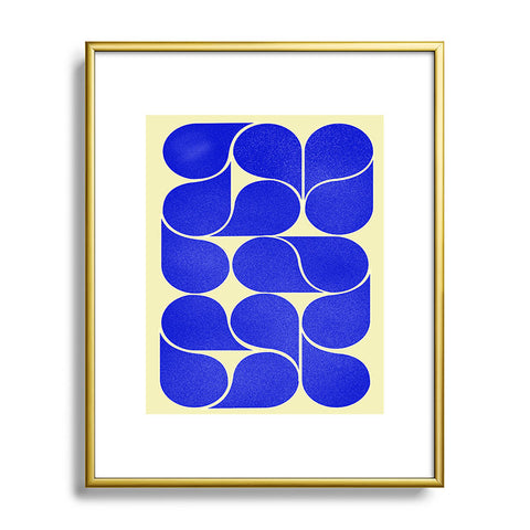 Showmemars Blue midcentury shapes no8 Metal Framed Art Print