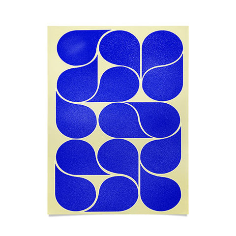 Showmemars Blue midcentury shapes no8 Poster