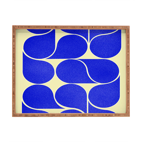 Showmemars Blue midcentury shapes no8 Rectangular Tray