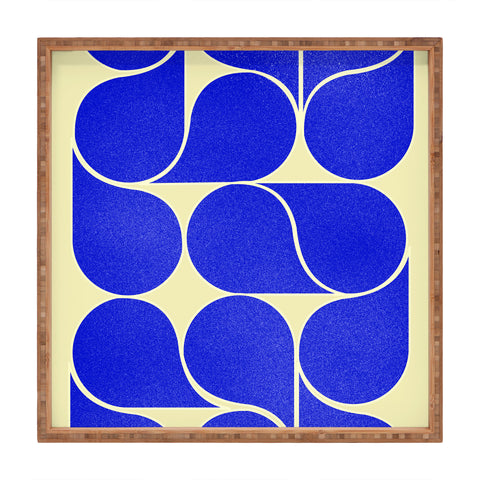Showmemars Blue midcentury shapes no8 Square Tray