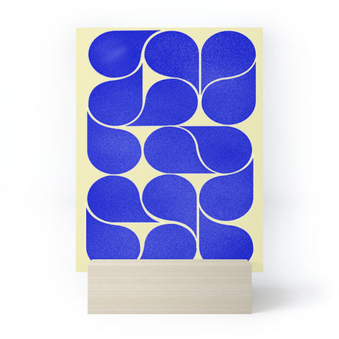 Showmemars Blue midcentury shapes no8 Mini Art Print