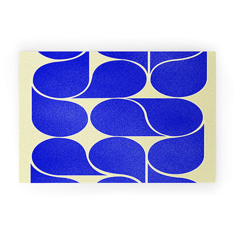 Showmemars Blue midcentury shapes no8 Welcome Mat