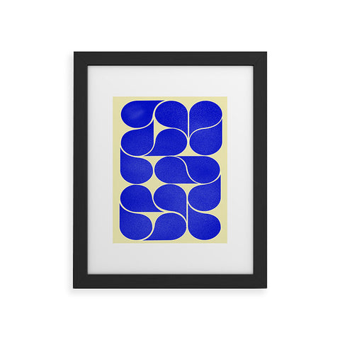 Showmemars Blue midcentury shapes no8 Framed Art Print